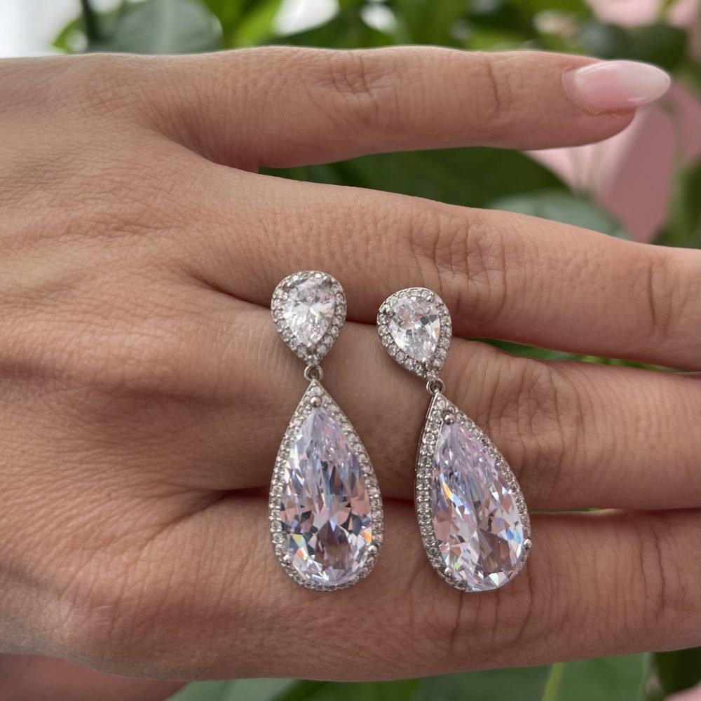 «Glam Queen» υπέρλαμπρα σκουλαρίκια με μεγάλη εντυπωσιακή κεντρική πέτρα! Γνήσιο ζιργκόν! - Image 7