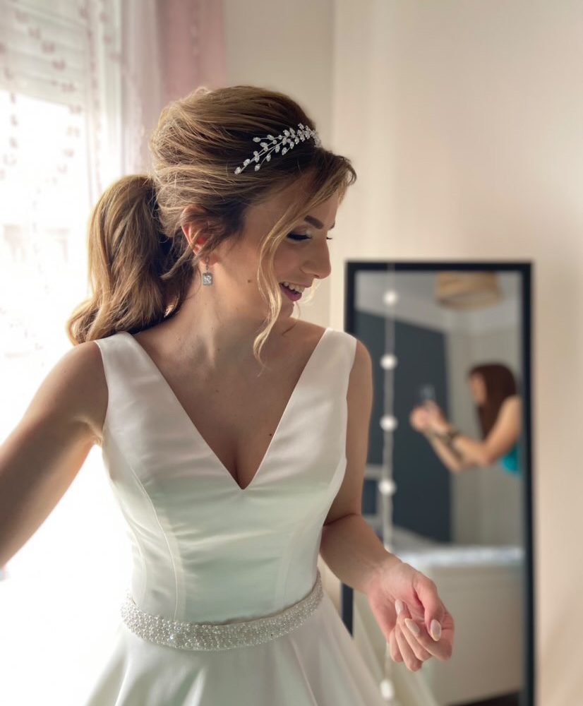 “Ebony” μεταλλική στέκα με στόλισμα φυλλαράκια από ζιργκόν! - Image 6