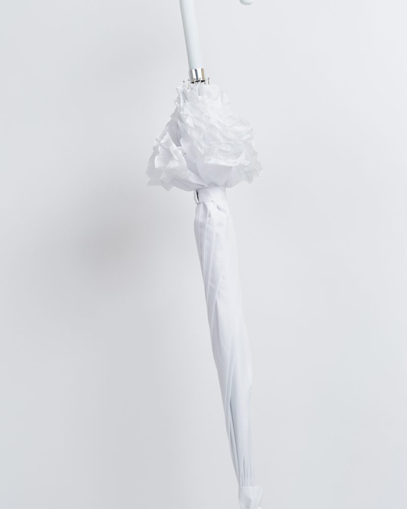 Λευκή νυφική ομπρέλα βροχής με βολάν ! - Image 2