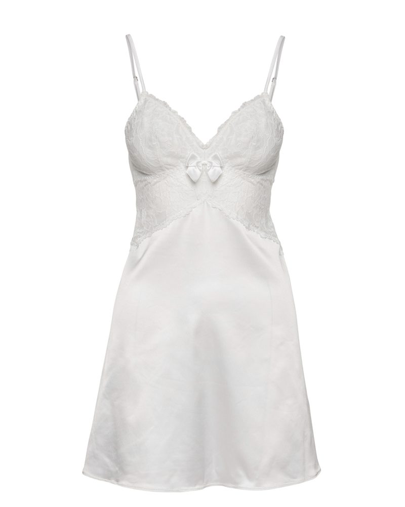 Θηλυκό σατέν νυχτικάκι με ελαστική δαντέλα στο στήθος και στην πλάτη! - Image 4