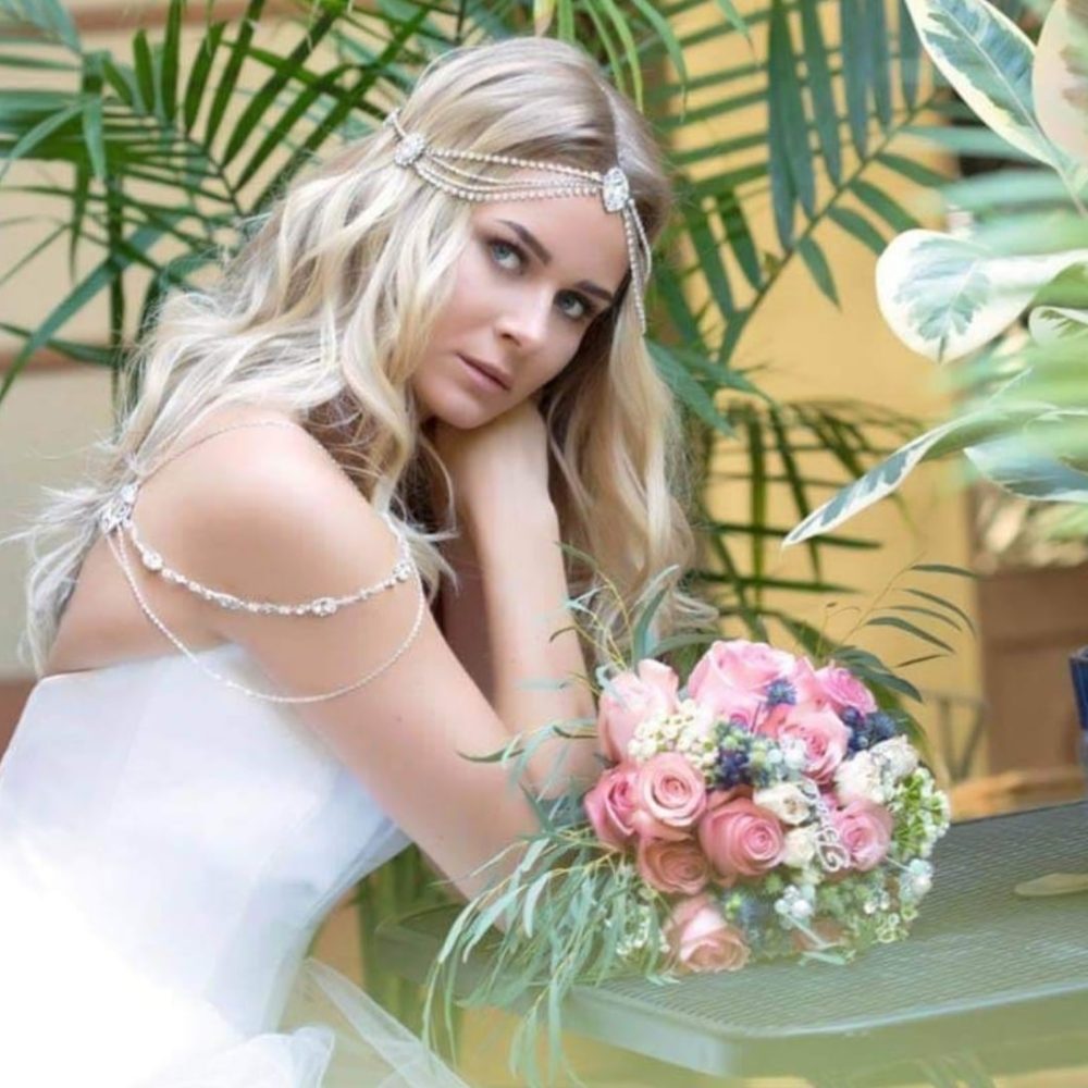 "Millena" headpiece. Ιδανικό αξεσουάρ για καλοκαιρινούς γάμους, για μία δεξίωση και για ιδιαίτερες  εμφανίσεις! Διαθέσιμο, σε χρυσό και ασημί. - Image 4