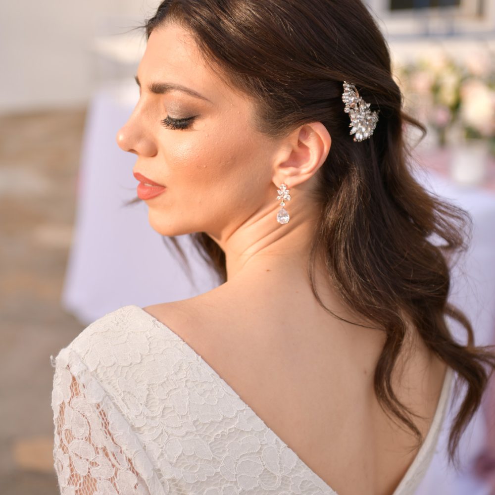 'Olivia' ροζ χρυσό νυφικό χτενάκι - Image 11