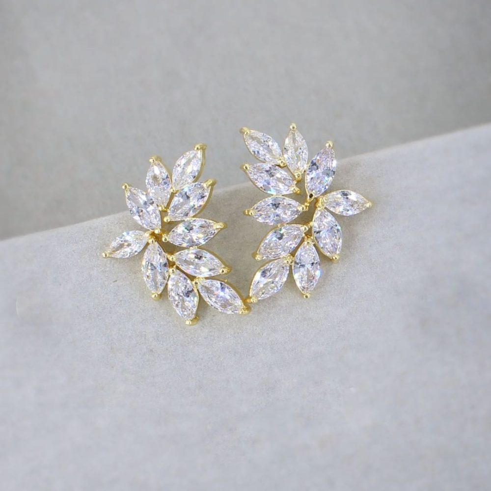 ''Lilianna'' grande , χειροποίητα νυφικά σκουλαρίκια με ζιργκόν πέτρες σε ασημί! - Image 10