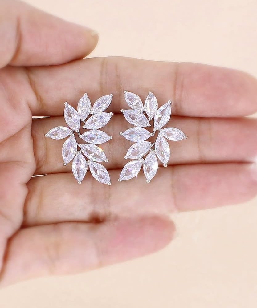 ''Lilianna'' grande , χειροποίητα νυφικά σκουλαρίκια με ζιργκόν πέτρες σε ασημί! - Image 13