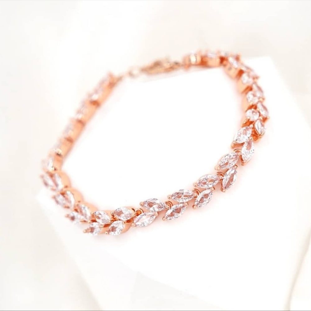 Κλασσικό και διαχρονικό βραχιόλι ‘Eva’ σε ροζ χρυσό, με κρύσταλλα ζιργκόν! - Image 2