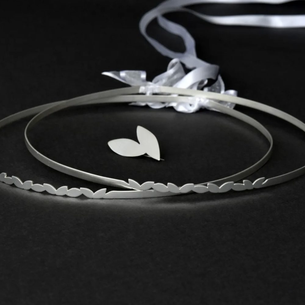 "FALL in love" χειροποίητα επάργυρα στέφανα γάμου - ματ! - Image 2