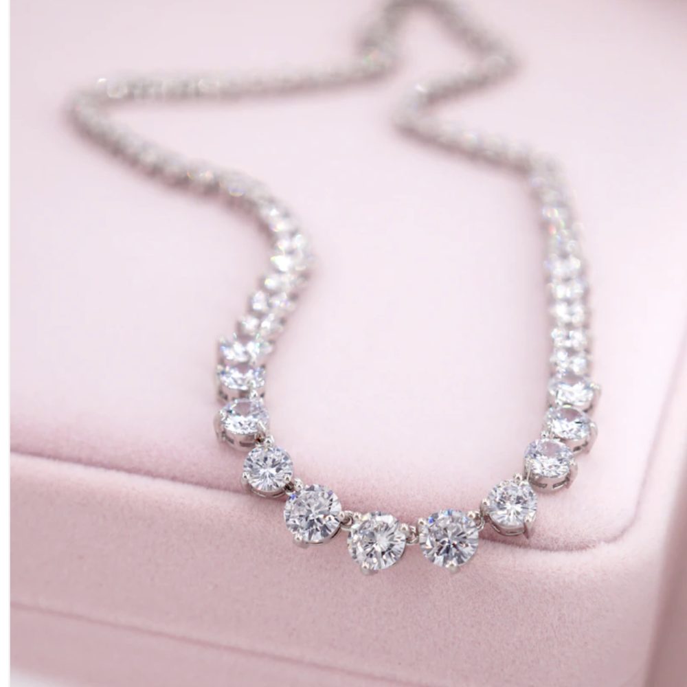 ''Onar'' λαμπερό κολιέ με γνήσια κρύσταλλα ζιργκόν! - Image 3