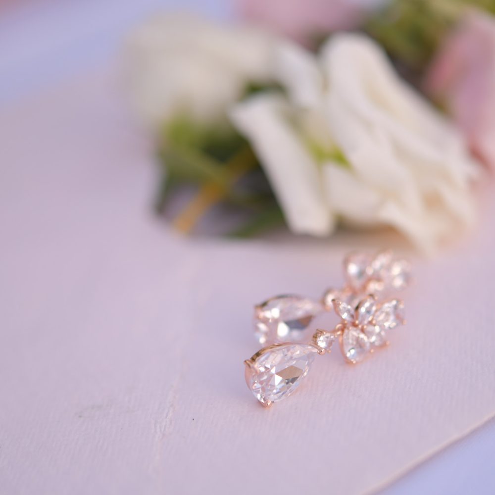 ”Nefeli” σκουλαρίκια σε ροζ χρυσό με κρύσταλλα ζιργκόν, για μοναδική λάμψη! - Image 9