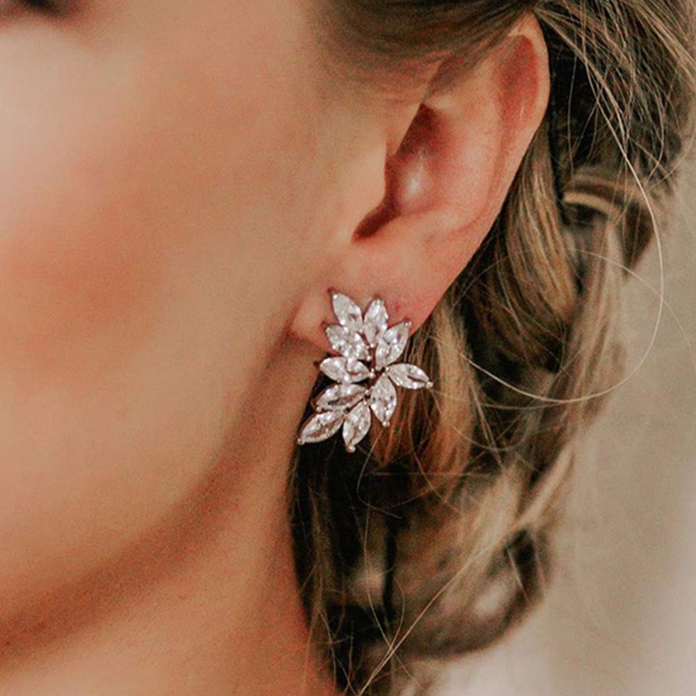 ''Lilianna'' grande , χειροποίητα νυφικά σκουλαρίκια με ζιργκόν πέτρες σε ασημί! - Image 22