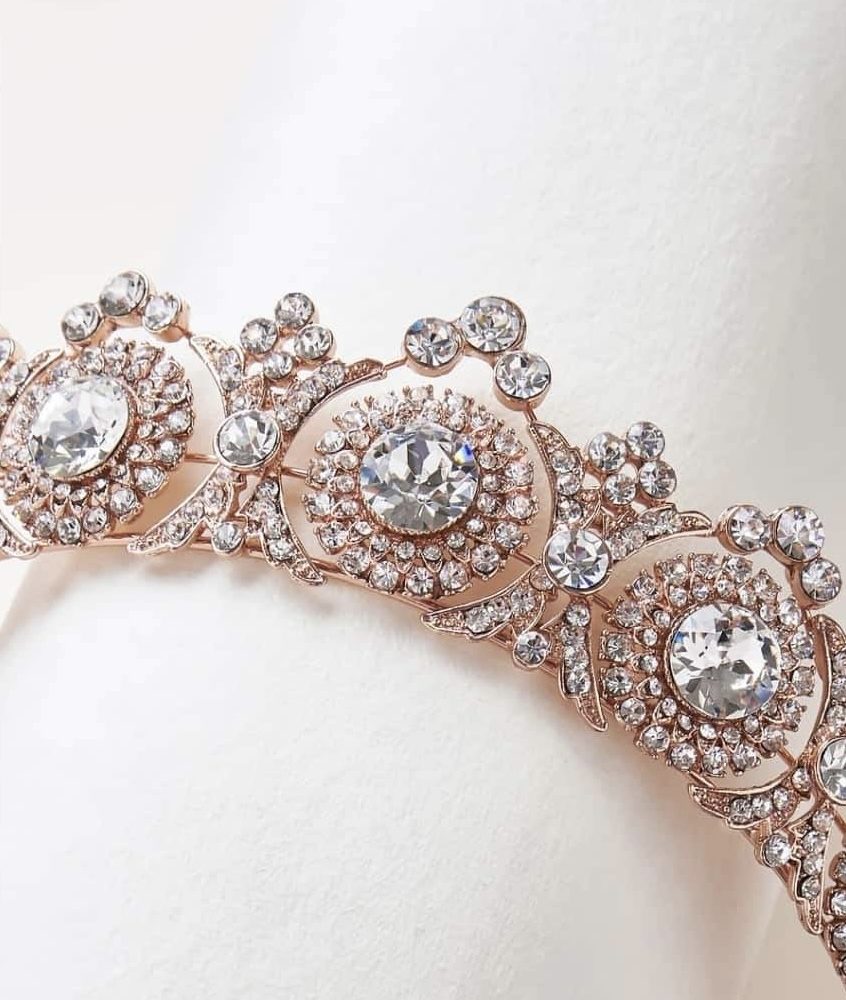 ''Dutchess'' , vintage τιάρα με κρύσταλλα σε ροζ χρυσό - Image 8