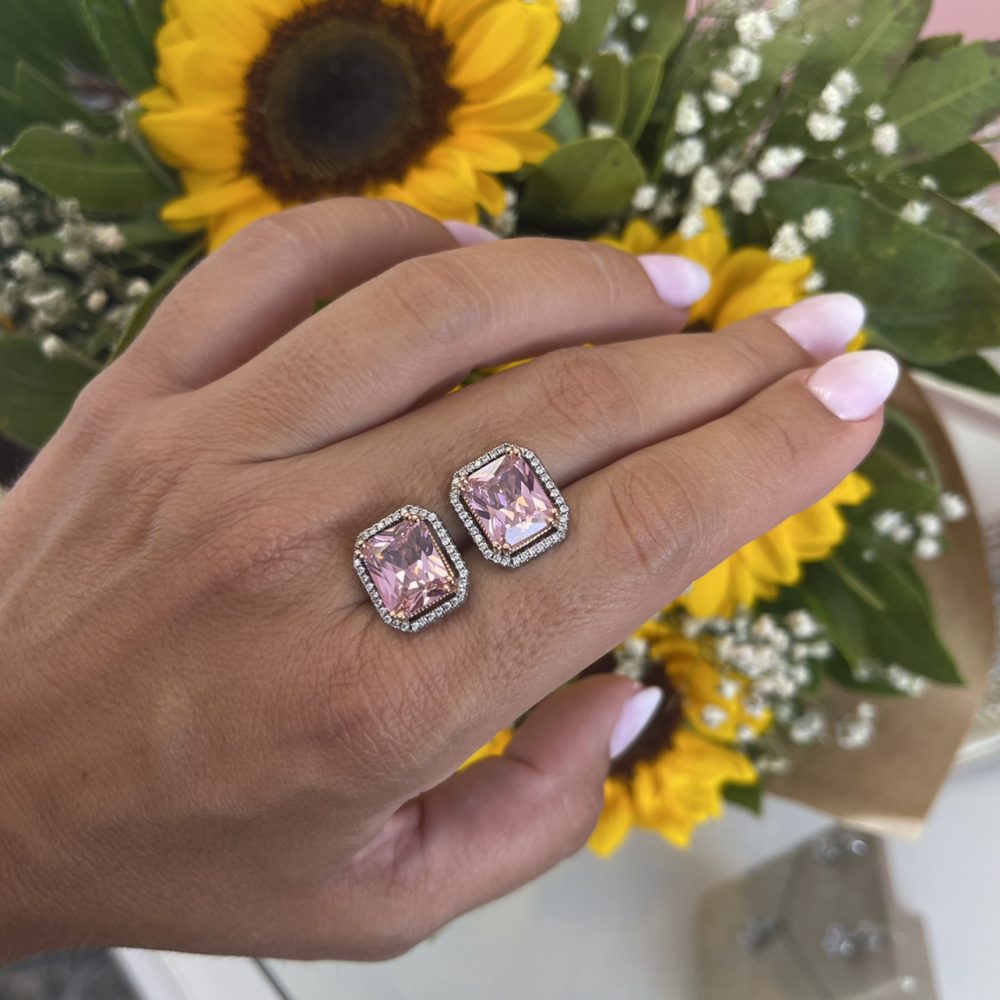 «Pink Dream» για τις λάτρεις του ροζ, πανέμορφα σκουλαρίκια , με εξαιρετικής κοπής και ποιότητας κρύσταλλα! - Image 3