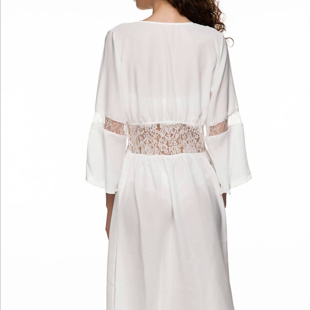 Ρόμπα από μαλακή, αέρινη ζορζέτα και δαντέλα! - Image 2