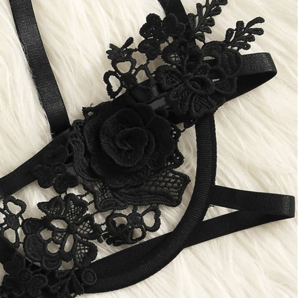 Σετ εσώρουχα μαύρη δαντέλα - Image 4