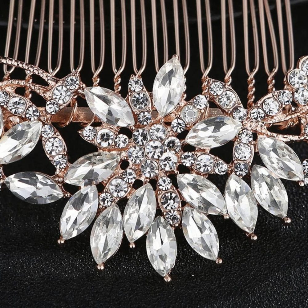 'Olivia' ροζ χρυσό νυφικό χτενάκι - Image 2