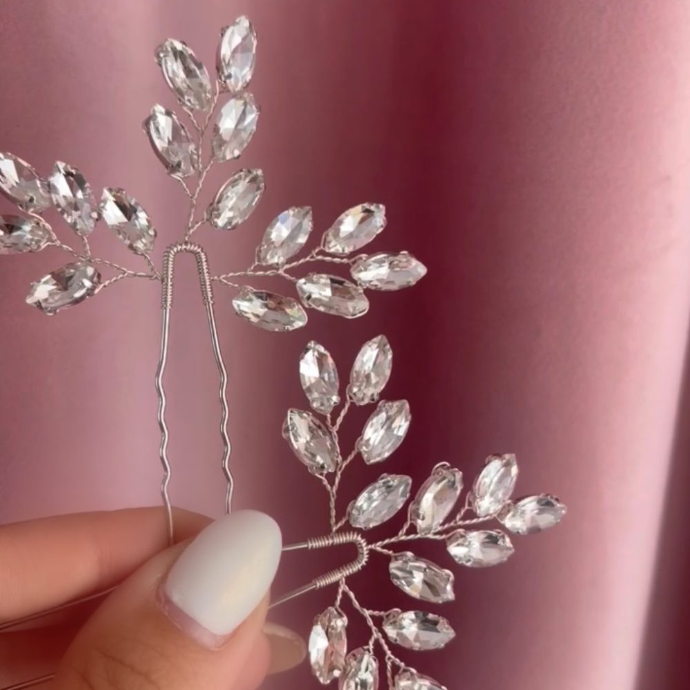 «Wonder» σετ από 2 hair pins με εξαιρετικής ποιότητας λαμπερά ζιργκον! - Image 4
