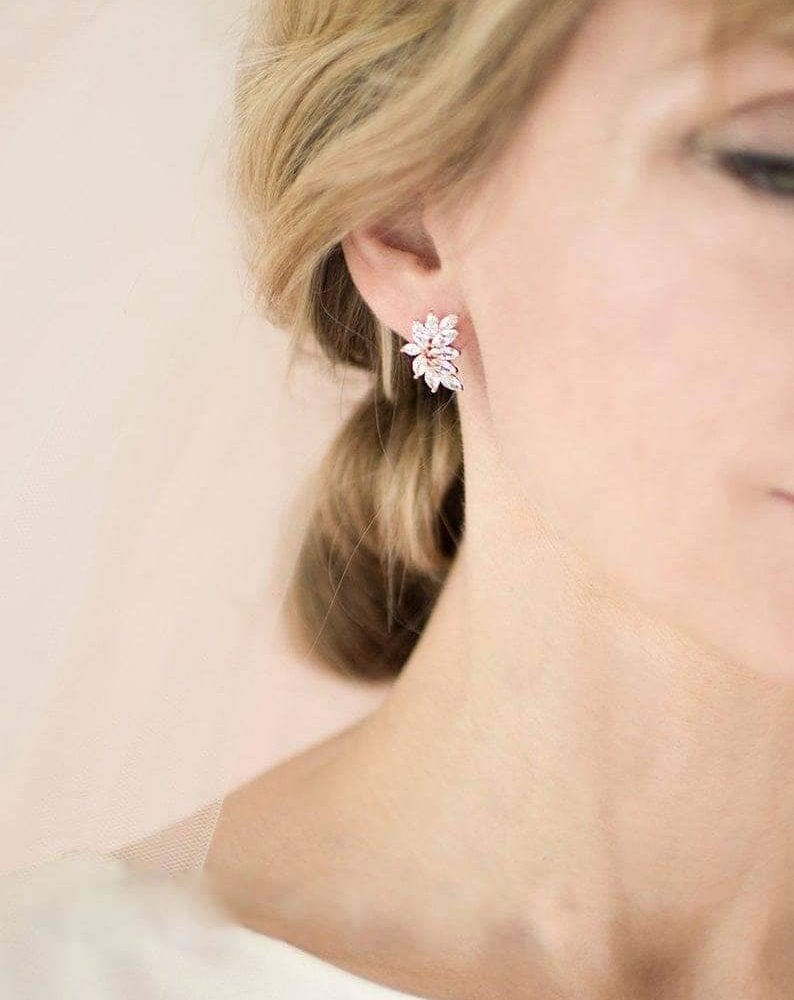 'Lilianna' small , χειροποίητα σκουλαρίκια με ζιργκόν πέτρες σε 3 αποχρώσεις - Image 2