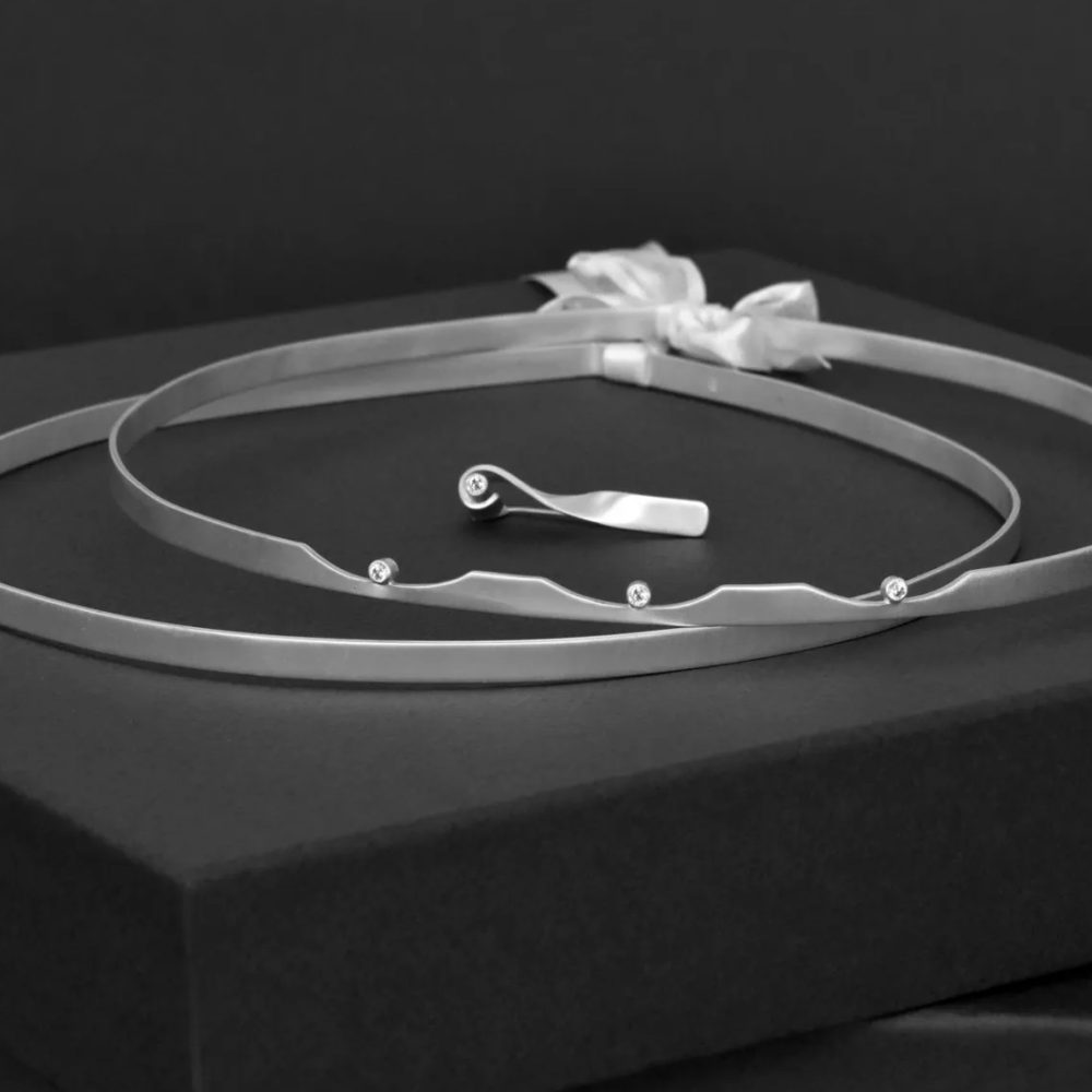 "King & Queen" επάργυρα στέφανα γάμου - ματ! - Image 5