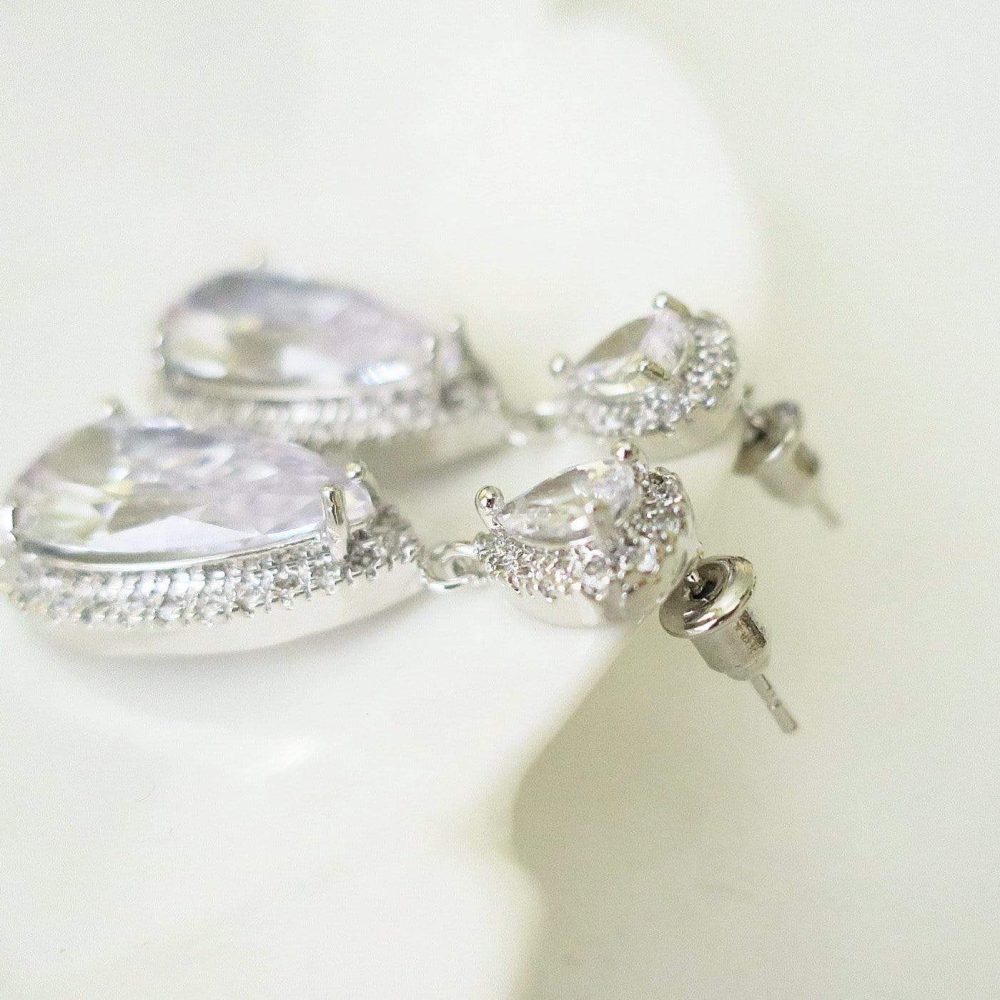 «Glam Queen» υπέρλαμπρα σκουλαρίκια με μεγάλη εντυπωσιακή κεντρική πέτρα! Γνήσιο ζιργκόν! - Image 5