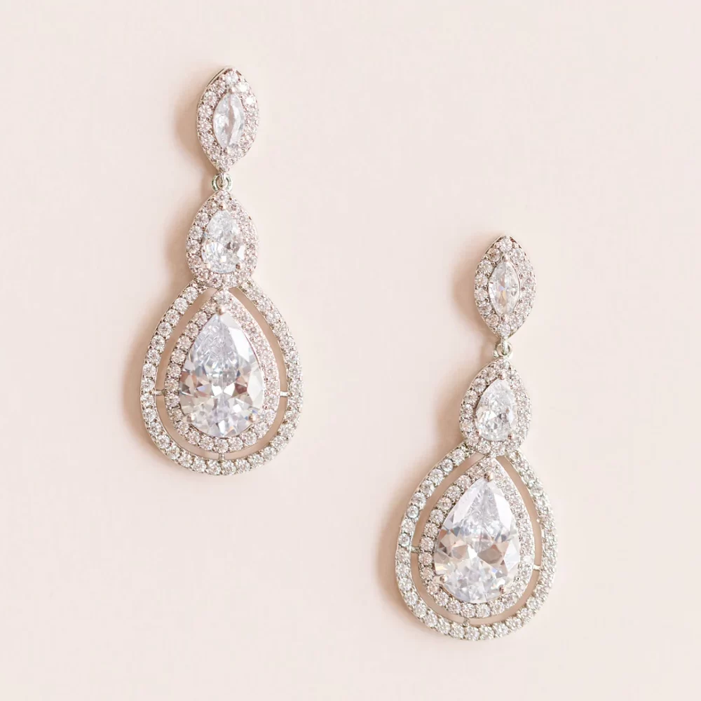 ''Dazzling'' νυφικά σκουλαρίκια σε υπέροχο κρεμαστό σχήμα δάκρυ! - Image 16