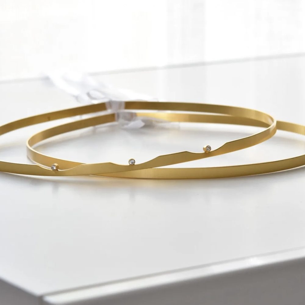 "King & Queen" επάργυρα στέφανα γάμου - ματ! - Image 2