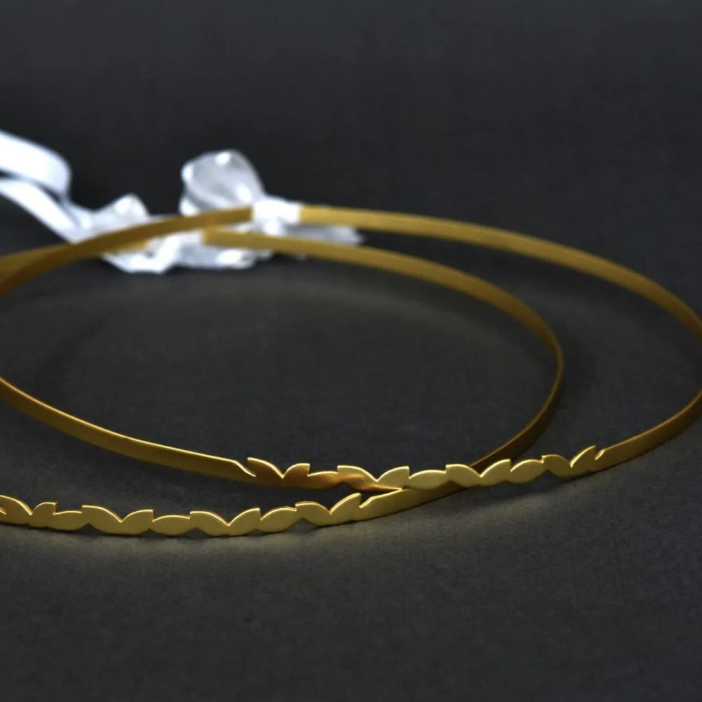 "FALL in love" χειροποίητα επάργυρα στέφανα γάμου - ματ! - Image 3