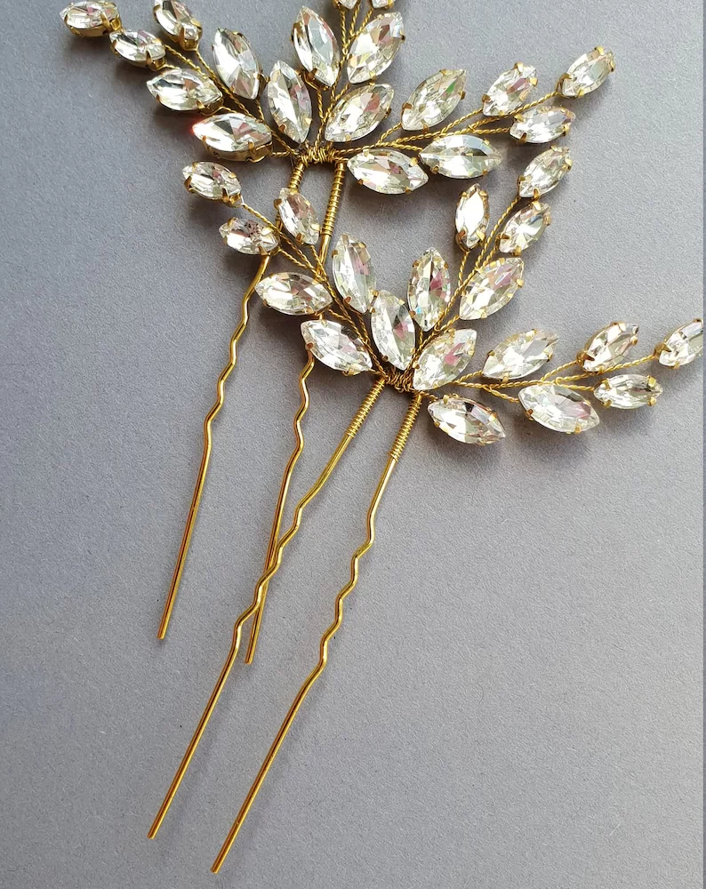 «Wonder» σετ από 2 hair pins με εξαιρετικής ποιότητας λαμπερά ζιργκον! - Image 2