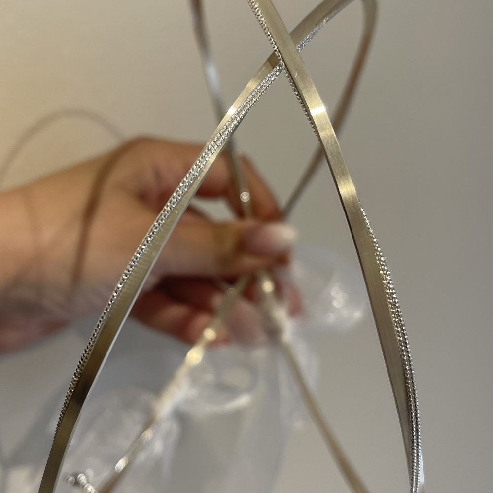 “Magnetic” πανέμορφα στέφανα. Χειροποίητα σε minimal γραμμή , ματ με λαμπερή διακόσμηση! - Image 3