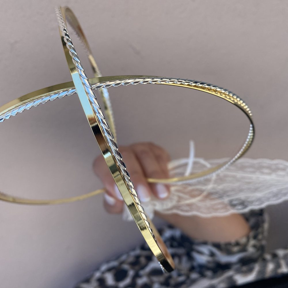 «Twin hearts» δίχρωμο ζευγάρι στέφανα, εξαιρετικής ποιότητας! Χειροποίητα , επάργυρα με design που ταιριάζει εύκολα με κάθε στυλ γάμου! - Image 5