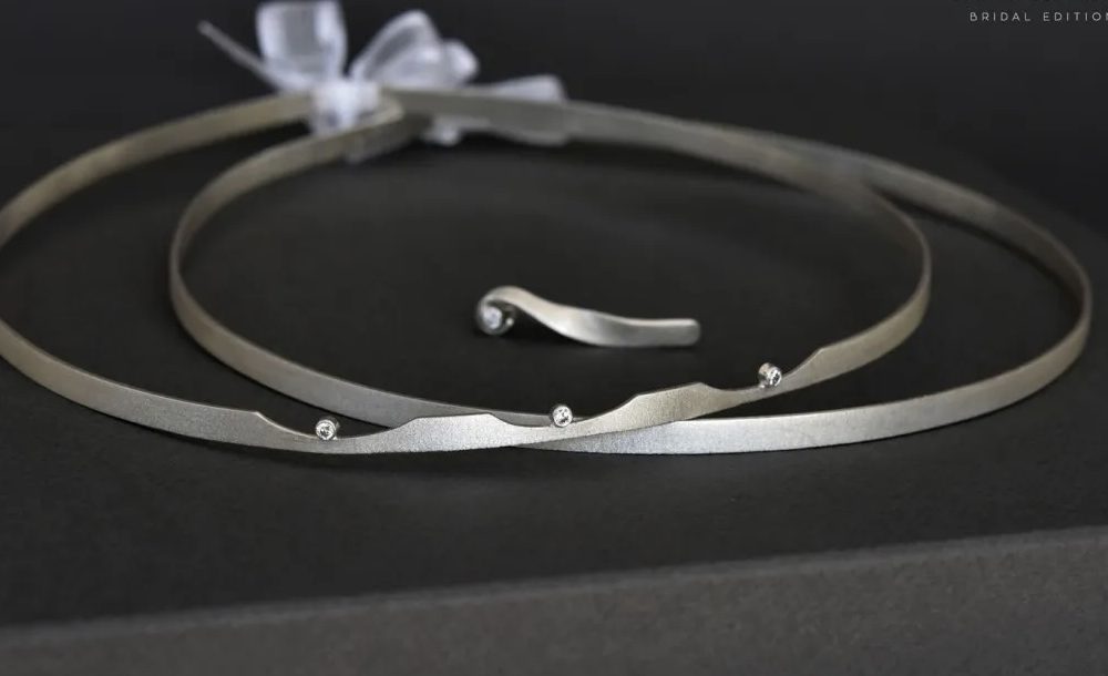 "King & Queen" επάργυρα στέφανα γάμου - σαγρέ! - Image 3