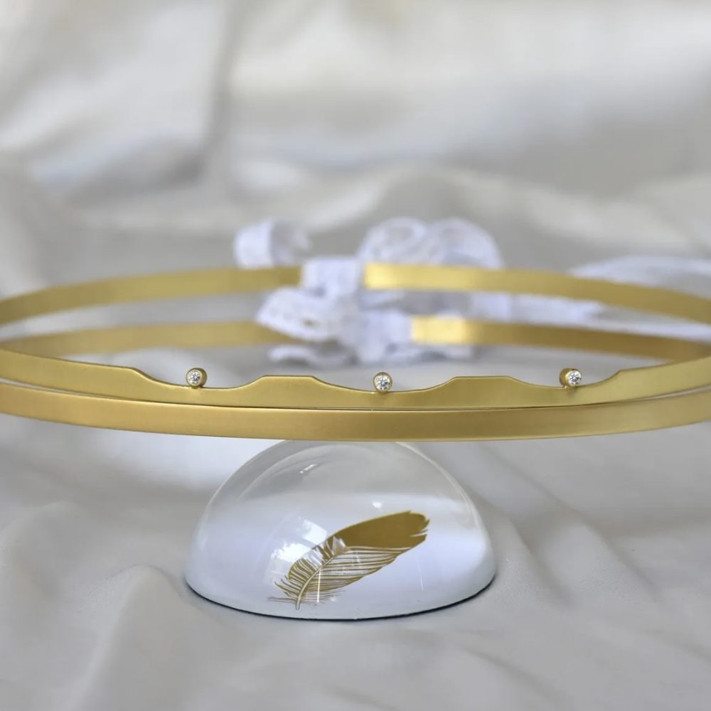 "King & Queen" επάργυρα στέφανα γάμου - ματ! - Image 3