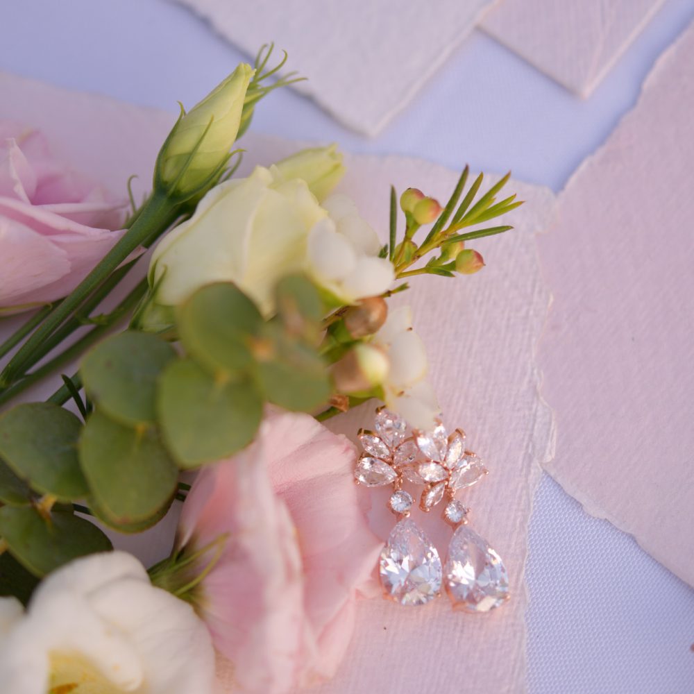 ”Nefeli” σκουλαρίκια σε ροζ χρυσό με κρύσταλλα ζιργκόν, για μοναδική λάμψη! - Image 5