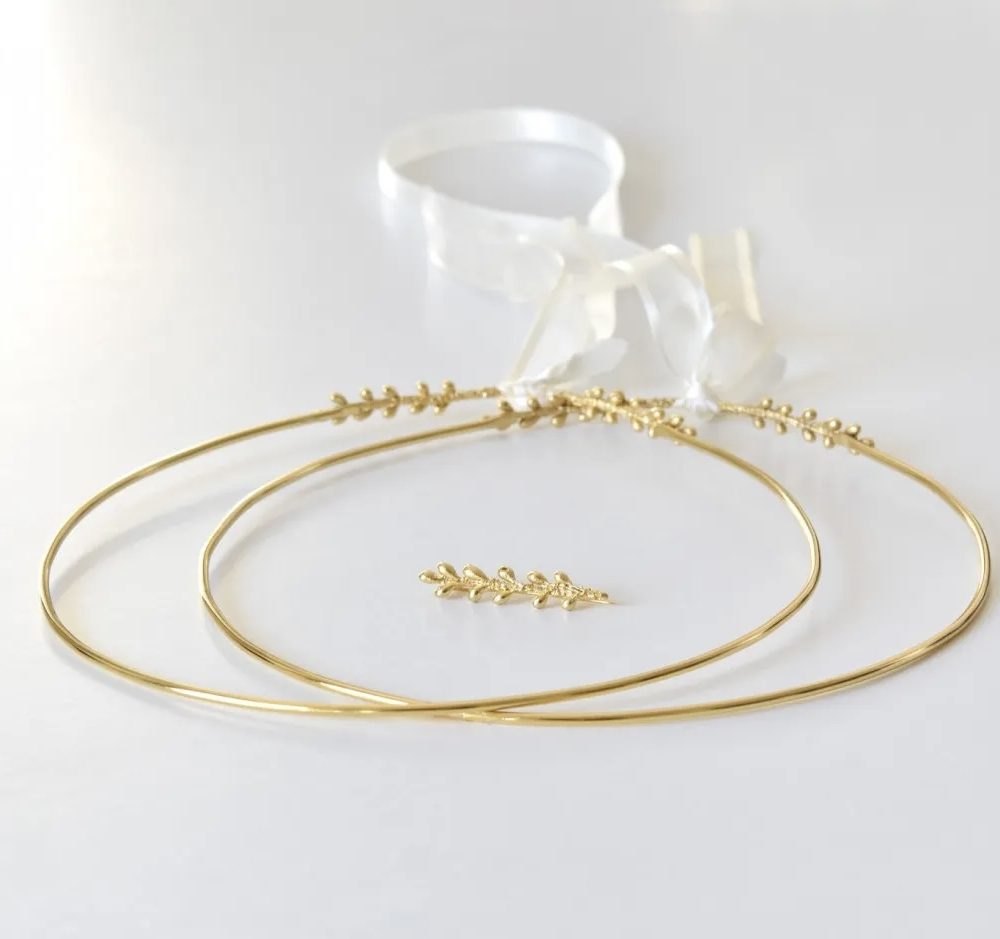 "Lemonanthos" χειροποίητα στέφανα γάμου, με στόλισμα στην πίσω όψη με ανθάκια λεμονανθού! - Image 2