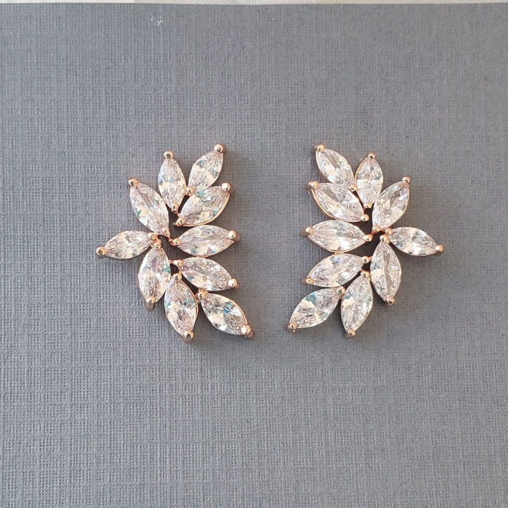 ''Lilianna'' grande , χειροποίητα νυφικά σκουλαρίκια με ζιργκόν πέτρες σε ασημί! - Image 24