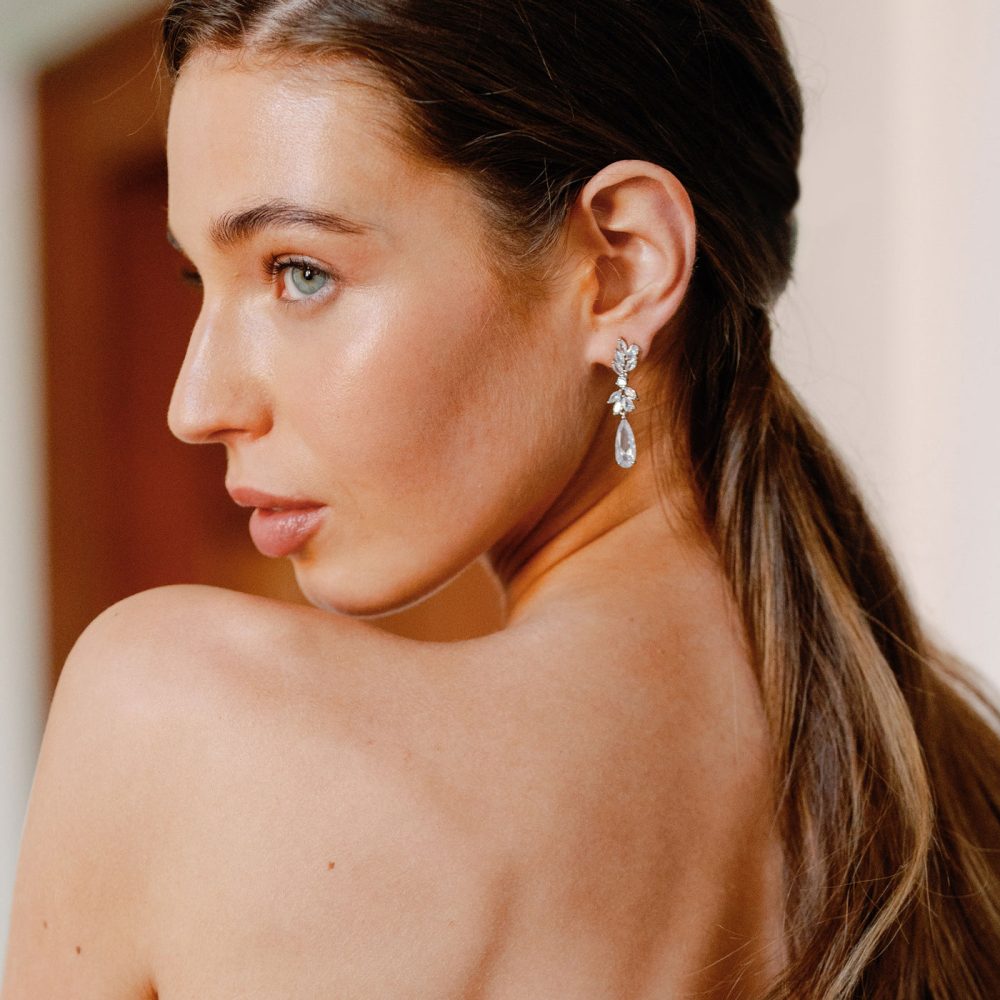 ''Chloe'' ασημί σκουλαρίκια, με γνήσιους κρυστάλλους zircon!