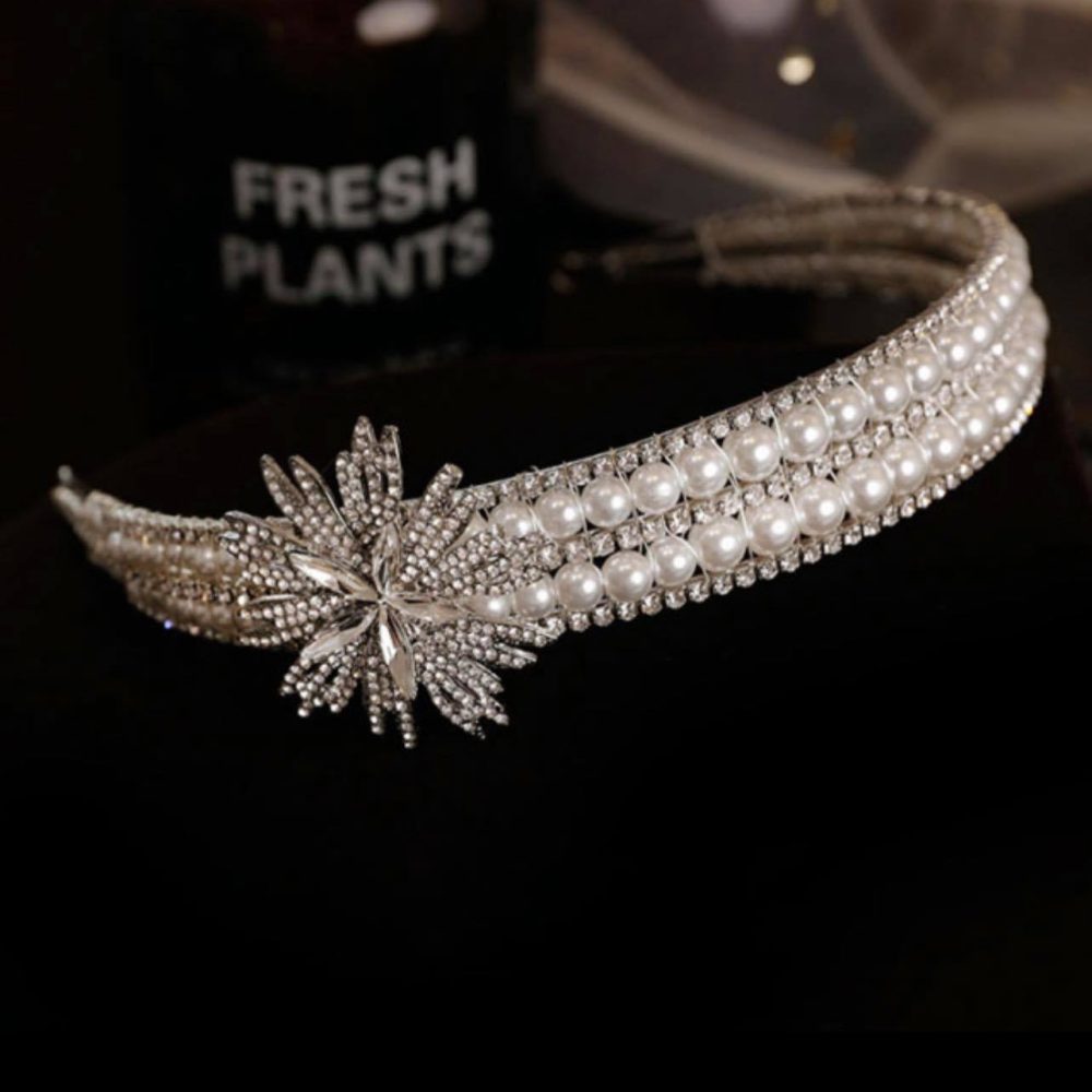 Λαμπερό boho hairpiece, με κρύσταλλινο λουλούδι  και μαργαριτάρια! - Image 3