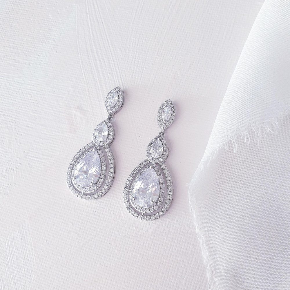 ''Dazzling'' νυφικά σκουλαρίκια σε υπέροχο κρεμαστό σχήμα δάκρυ! - Image 14