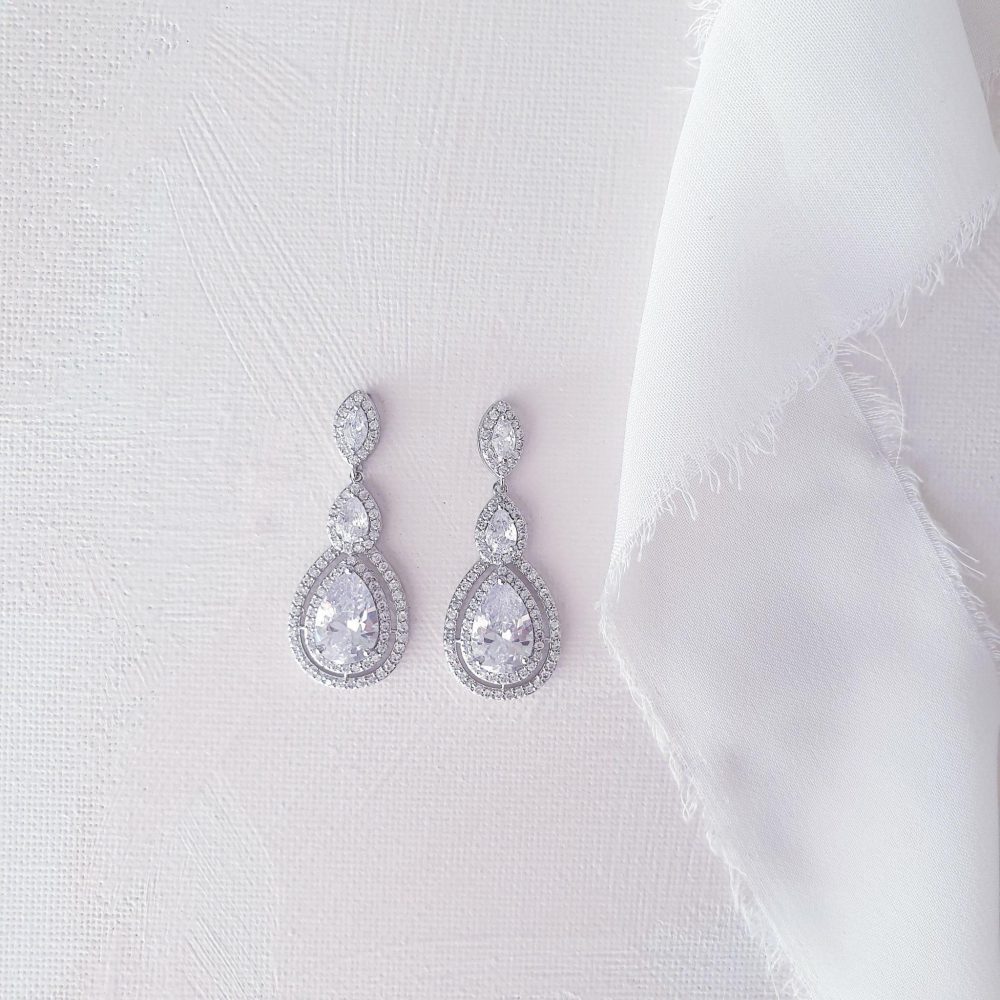 ''Dazzling'' νυφικά σκουλαρίκια σε υπέροχο κρεμαστό σχήμα δάκρυ! - Image 15