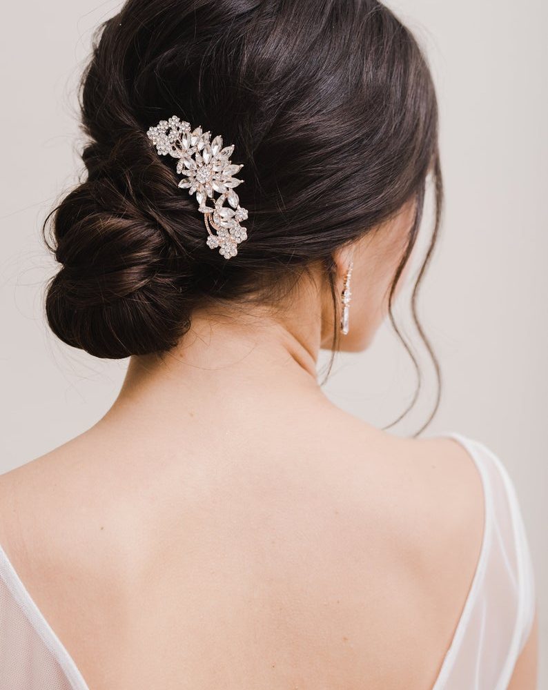 'Olivia' ροζ χρυσό νυφικό χτενάκι - Image 10