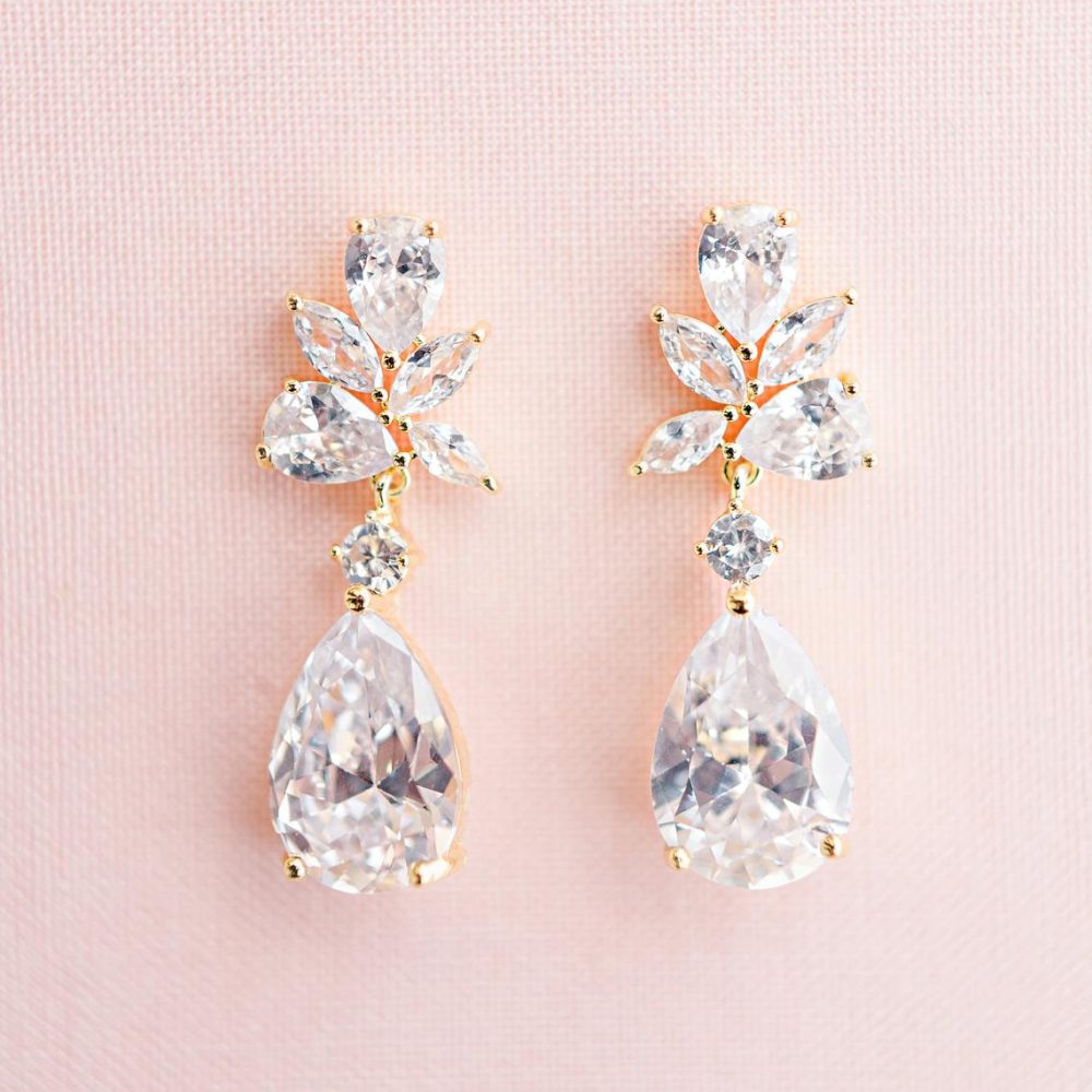 ”Nefeli” σκουλαρίκια σε χρυσό με κρύσταλλα ζιργκόν, για μοναδική λάμψη! - Image 9