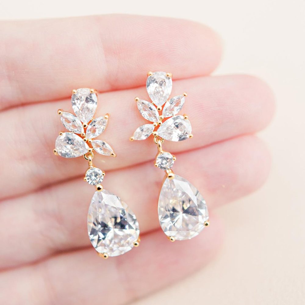 ”Nefeli” σκουλαρίκια σε χρυσό με κρύσταλλα ζιργκόν, για μοναδική λάμψη! - Image 10