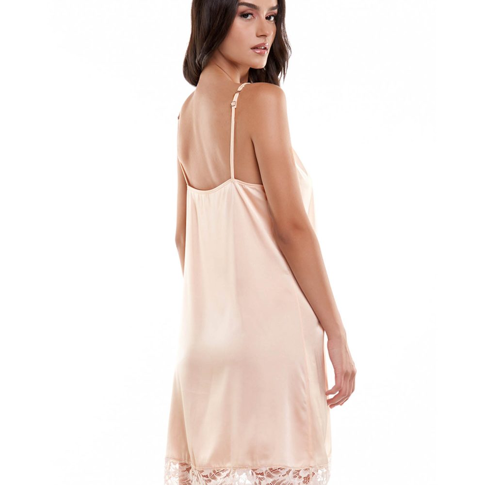 Silk touch νυχτικό ''Ethereal'' με λεπτομέρεια δαντέλας και χρώμα peach pink! - Image 2