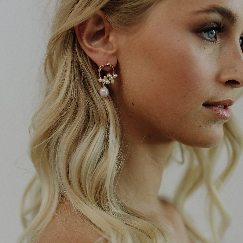 Ρομαντικά επιχρυσωμένα σκουλαρίκια, από ασήμι 925° και μαργαριτάρια! - Image 2