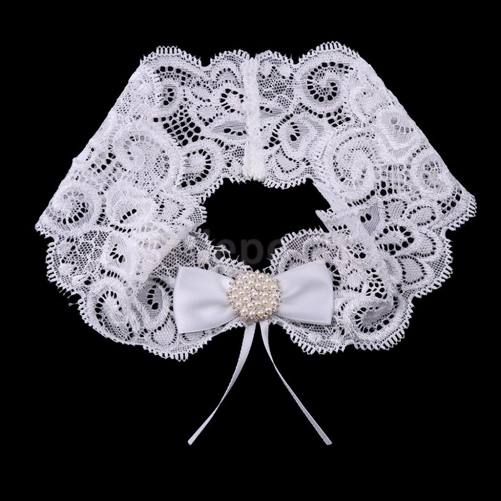 Λευκή δαντελένια καλτσοδέτα - Image 2