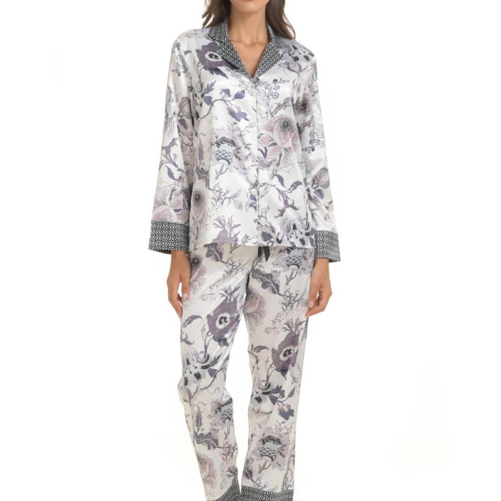 Σατέν εμπριμέ πυτζάμα με κουμπάκια! - Image 2