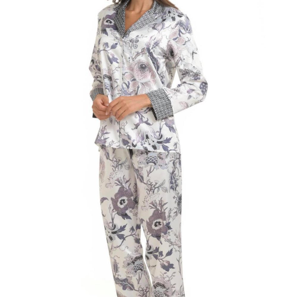 Σατέν εμπριμέ πυτζάμα με κουμπάκια! - Image 3