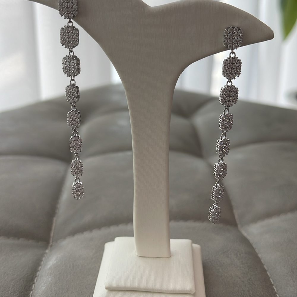 “Long & sophisticated” σκουλαρίκια από την συλλογή μας με ασήμι 925. Και γνήσια κρύσταλλα ζιργκόν! - Image 5