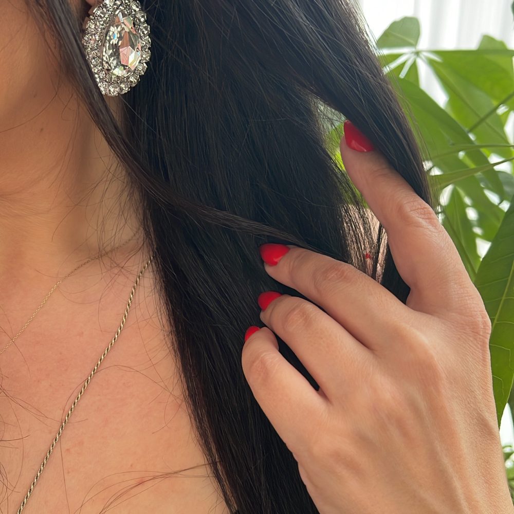 “Glam Stone” statement σκουλαρίκια με λαμπερά κρύσταλλα ,  για στυλάτες εμφανίσεις! - Image 3