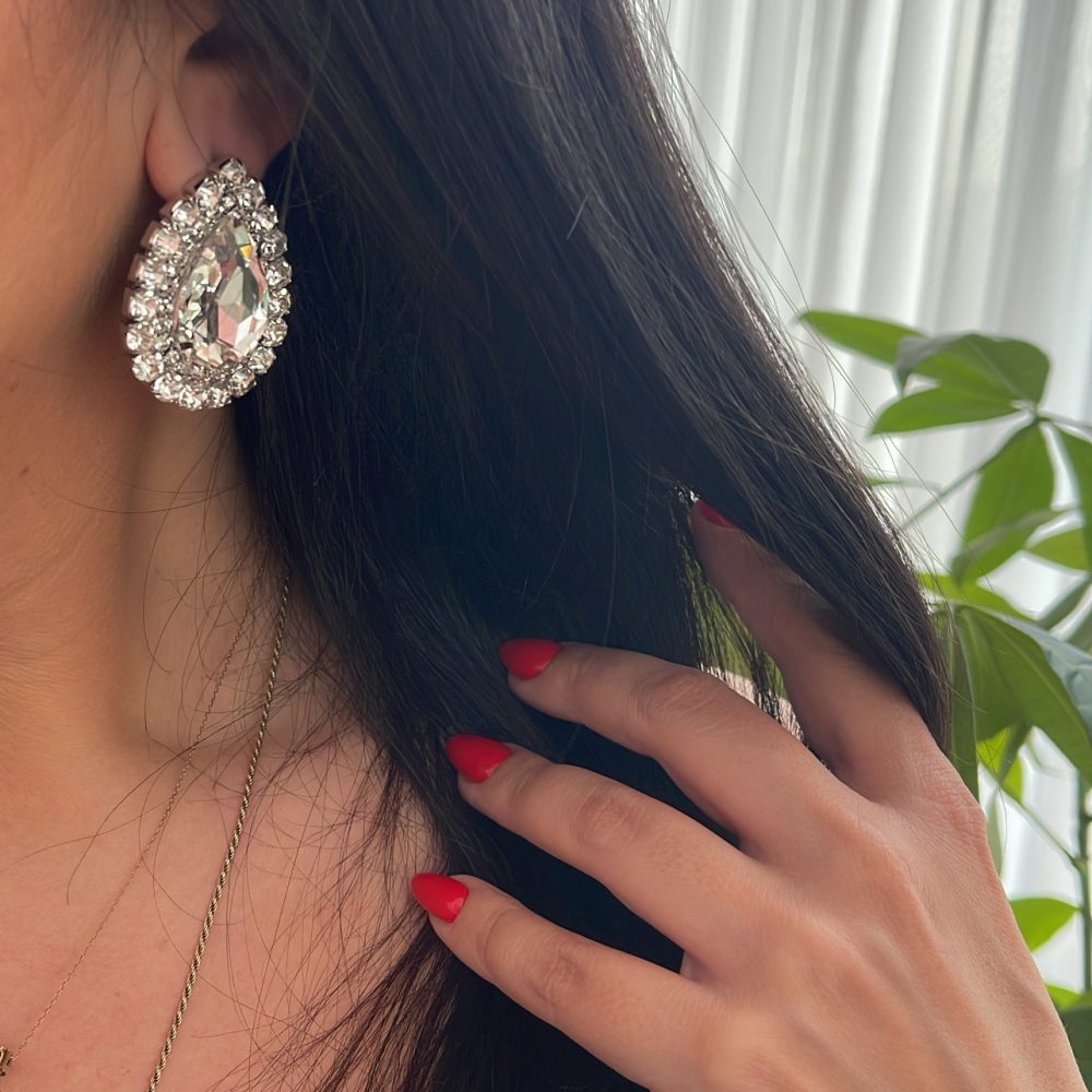 “Glam Stone” statement σκουλαρίκια με λαμπερά κρύσταλλα ,  για στυλάτες εμφανίσεις! - Image 2