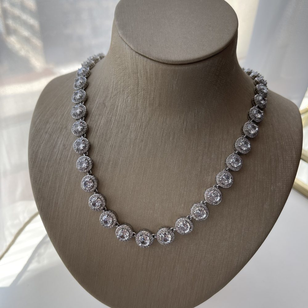 “Luxor” πανέμορφο νυφικό σετ κολιέ με τα σκουλαρίκια του! Επιχρυσωμένο με ζιργκόν ανώτερης ποιότητας! - Image 4