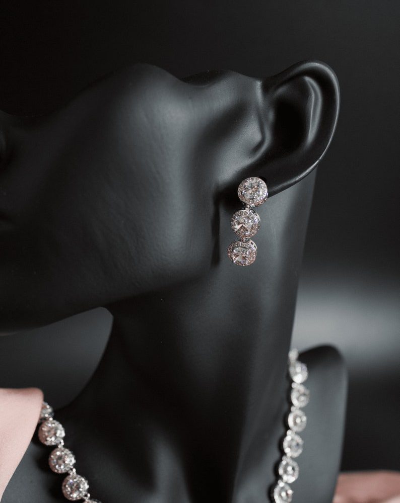 “Luxor” πανέμορφο νυφικό σετ κολιέ με τα σκουλαρίκια του! Επιχρυσωμένο με ζιργκόν ανώτερης ποιότητας! - Image 2